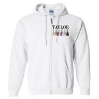 Taylor Personalized Name I Love Taylor Girl Groovy 70S Full Zip Hoodie