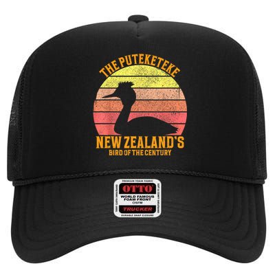 The Puteketeke New ZealandS Bird Of The Century High Crown Mesh Back Trucker Hat