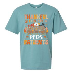 Thankful Peds Nurse Thanksgiving Turkey Pediatric Nurse Sueded Cloud Jersey T-Shirt