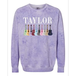 Taylor Personalized Name I Love Taylor Girl Groovy 70S Colorblast Crewneck Sweatshirt