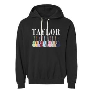 Taylor Personalized Name I Love Taylor Girl Groovy 70S Garment-Dyed Fleece Hoodie