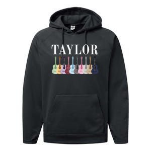 Taylor Personalized Name I Love Taylor Girl Groovy 70S Performance Fleece Hoodie