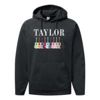 Taylor Personalized Name I Love Taylor Girl Groovy 70S Performance Fleece Hoodie