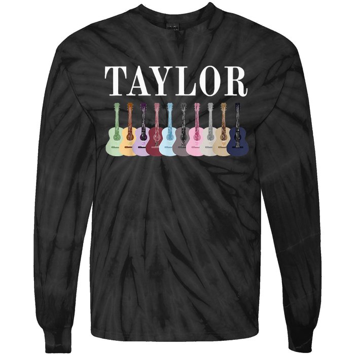 Taylor Personalized Name I Love Taylor Girl Groovy 70S Tie-Dye Long Sleeve Shirt