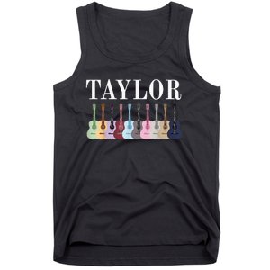 Taylor Personalized Name I Love Taylor Girl Groovy 70S Tank Top