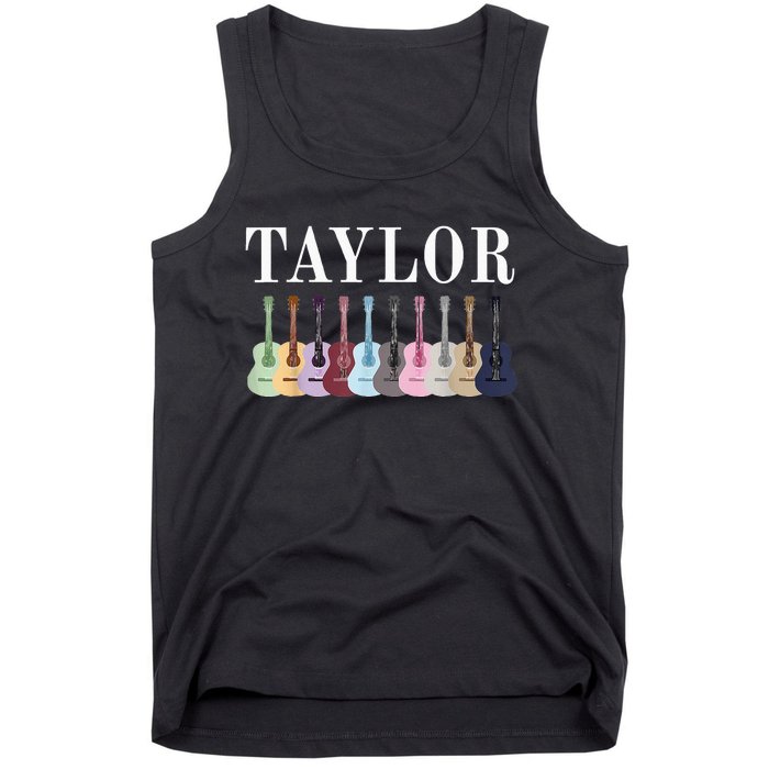 Taylor Personalized Name I Love Taylor Girl Groovy 70S Tank Top