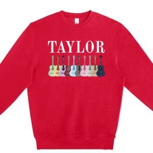 Taylor Personalized Name I Love Taylor Girl Groovy 70S Premium Crewneck Sweatshirt