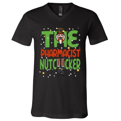 The Pharmacist Nutcracker Funny Christmas Family V-Neck T-Shirt