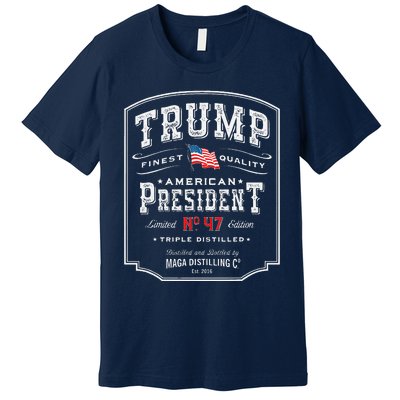 Trump President N 47 Vintage Whiskey Usa Premium T-Shirt