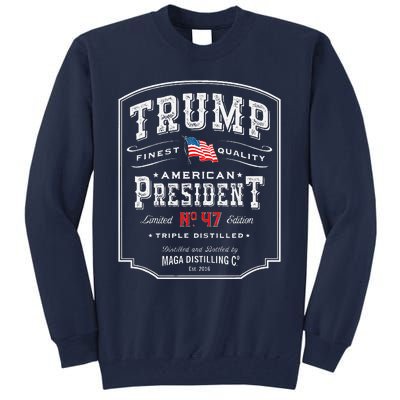 Trump President N 47 Vintage Whiskey Usa Tall Sweatshirt