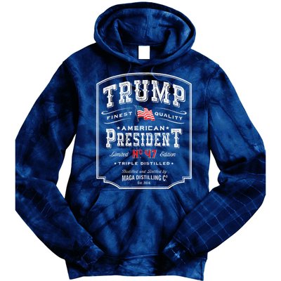 Trump President N 47 Vintage Whiskey Usa Tie Dye Hoodie