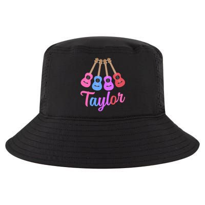 Taylor Personalized Name I Love Taylor Girl Groovy 70S Cool Comfort Performance Bucket Hat