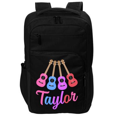Taylor Personalized Name I Love Taylor Girl Groovy 70S Impact Tech Backpack