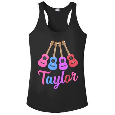 Taylor Personalized Name I Love Taylor Girl Groovy 70S Ladies PosiCharge Competitor Racerback Tank