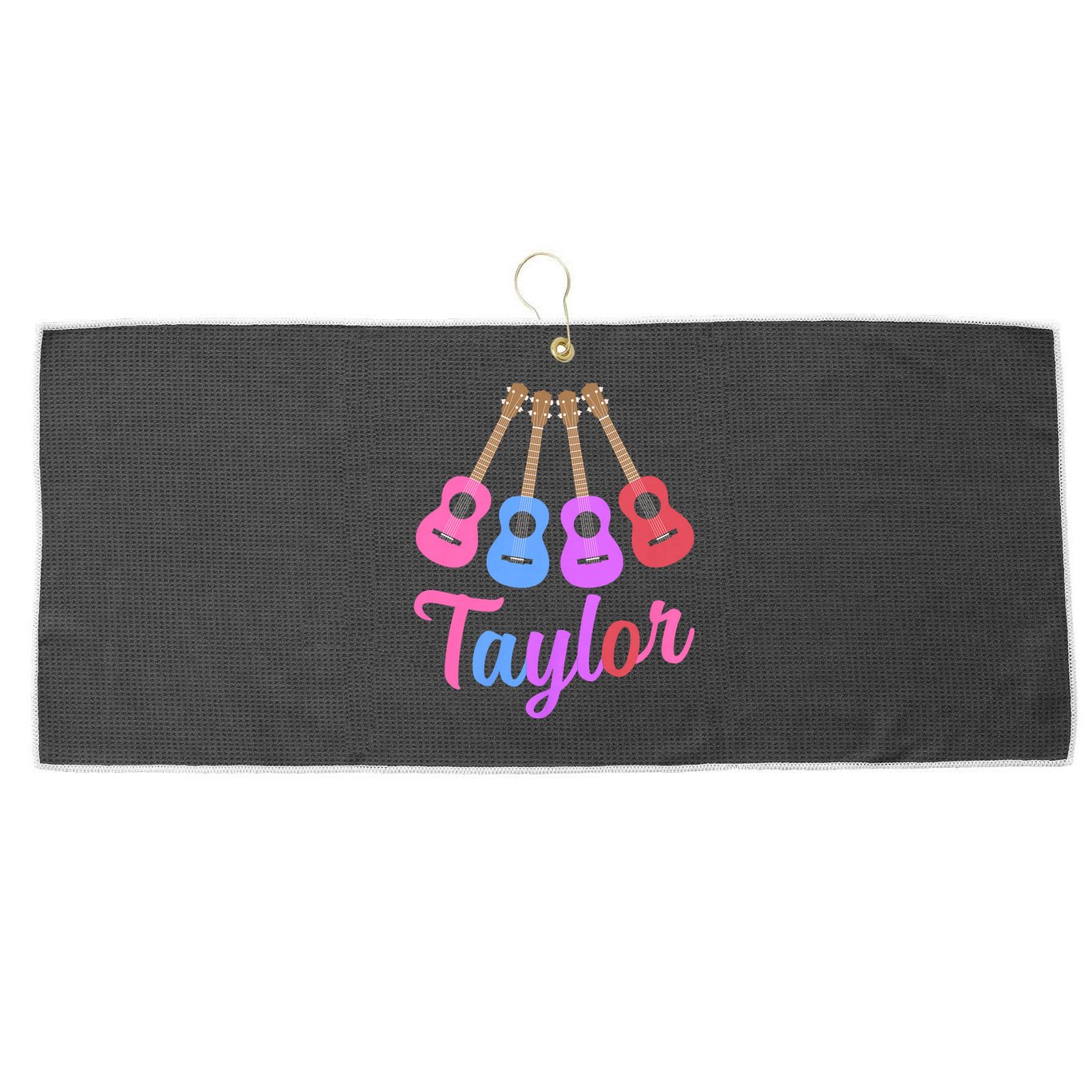 Taylor Personalized Name I Love Taylor Girl Groovy 70S Large Microfiber Waffle Golf Towel
