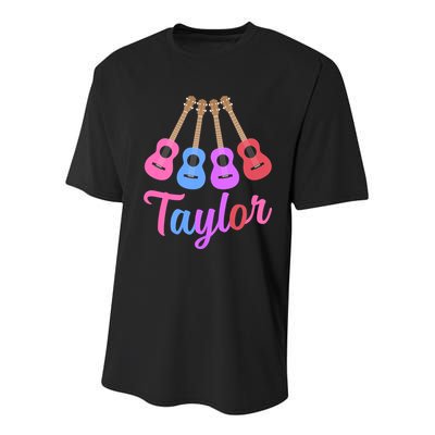 Taylor Personalized Name I Love Taylor Girl Groovy 70S Youth Performance Sprint T-Shirt
