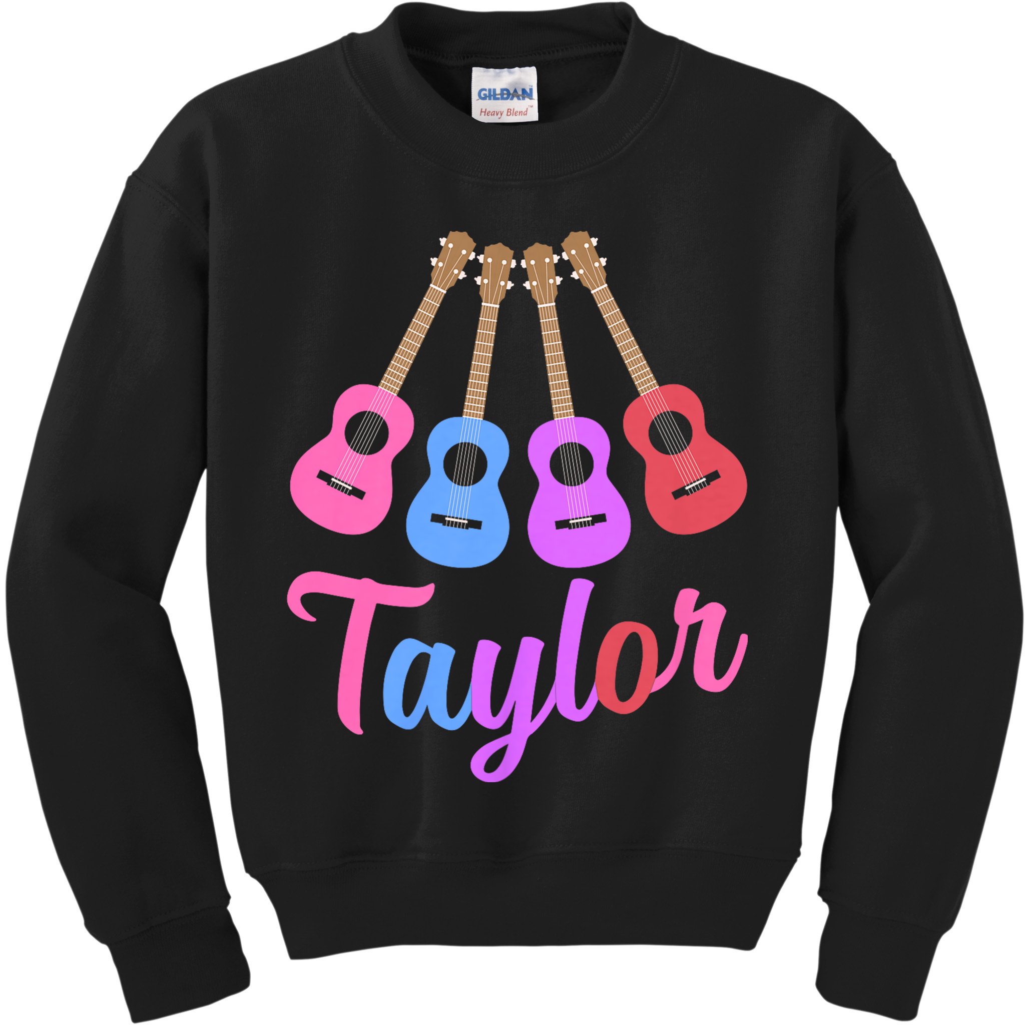 Taylor Personalized Name I Love Taylor Girl Groovy 70S Kids Sweatshirt