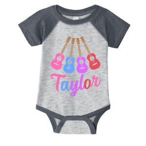 Taylor Personalized Name I Love Taylor Girl Groovy 70S Infant Baby Jersey Bodysuit