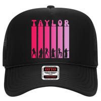 Taylor Personalized Name I Love Taylor Girl Groovy High Crown Mesh Back Trucker Hat