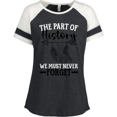 The Part Of History We Never Forget Orange Day Indigenous Enza Ladies Jersey Colorblock Tee