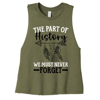 The Part Of History We Never Forget Orange Day Indigenous Women's Racerback Cropped Tank