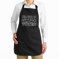 This Piece Of Garbage Votes Sarcastic Political Statement Full-Length Apron With Pockets