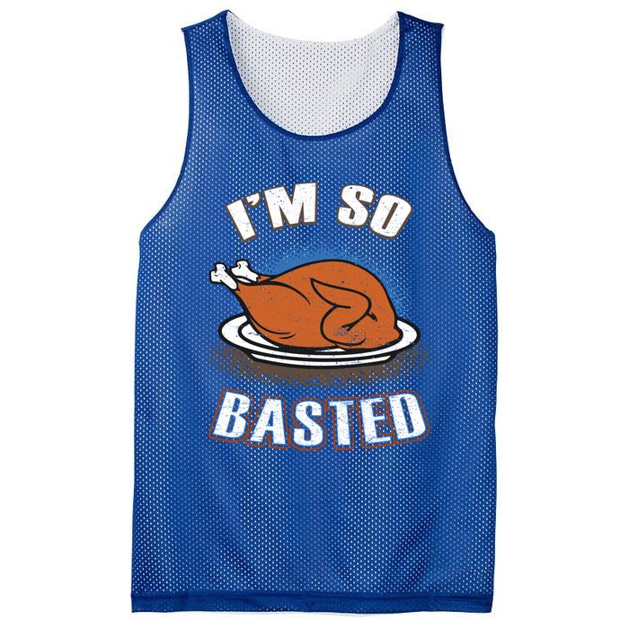 Thanksgiving Party Outfit Funny I'm So Basted Cool Gift Mesh Reversible Basketball Jersey Tank