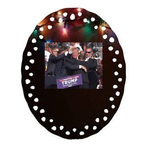 The Picture Of Trump Bleeding From His Ear Trump Wins The Election New Ceramic Oval Ornament