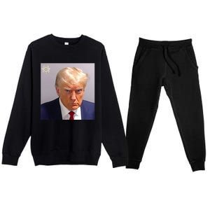 Trump Plain Original Mug Shot Classic Georgia Style Premium Crewneck Sweatsuit Set