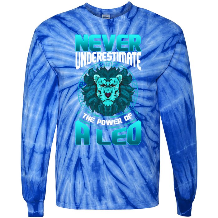 The Power Of A Leo A Leo Zodiac Great Gift Tie-Dye Long Sleeve Shirt