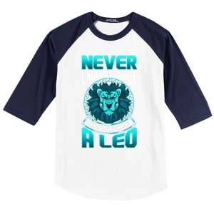 The Power Of A Leo A Leo Zodiac Great Gift Baseball Sleeve Shirt