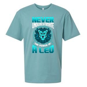 The Power Of A Leo A Leo Zodiac Great Gift Sueded Cloud Jersey T-Shirt