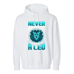 The Power Of A Leo A Leo Zodiac Great Gift Garment-Dyed Fleece Hoodie