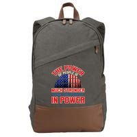 The Power Of People Is Much Stronger Than The People In Power Political Slogan Cotton Canvas Backpack