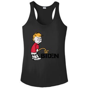 Trump Peeing On Biden Pissing Anti Biden Pro Trump Ladies PosiCharge Competitor Racerback Tank