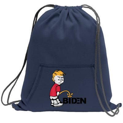 Trump Peeing On Biden Pissing Anti Biden Pro Trump Sweatshirt Cinch Pack Bag