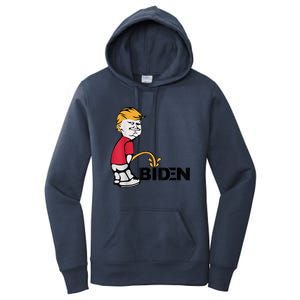 Trump Peeing On Biden Pissing Anti Biden Pro Trump Women's Pullover Hoodie