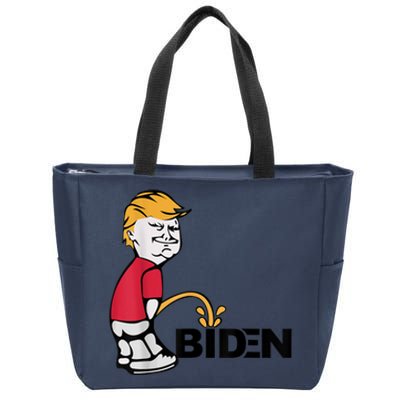 Trump Peeing On Biden Pissing Anti Biden Pro Trump Zip Tote Bag