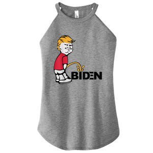 Trump Peeing On Biden Pissing Anti Biden Pro Trump Women's Perfect Tri Rocker Tank