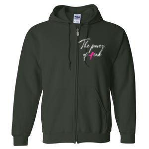 The Power Of Pink | Breast Cancer Full Zip Hoodie