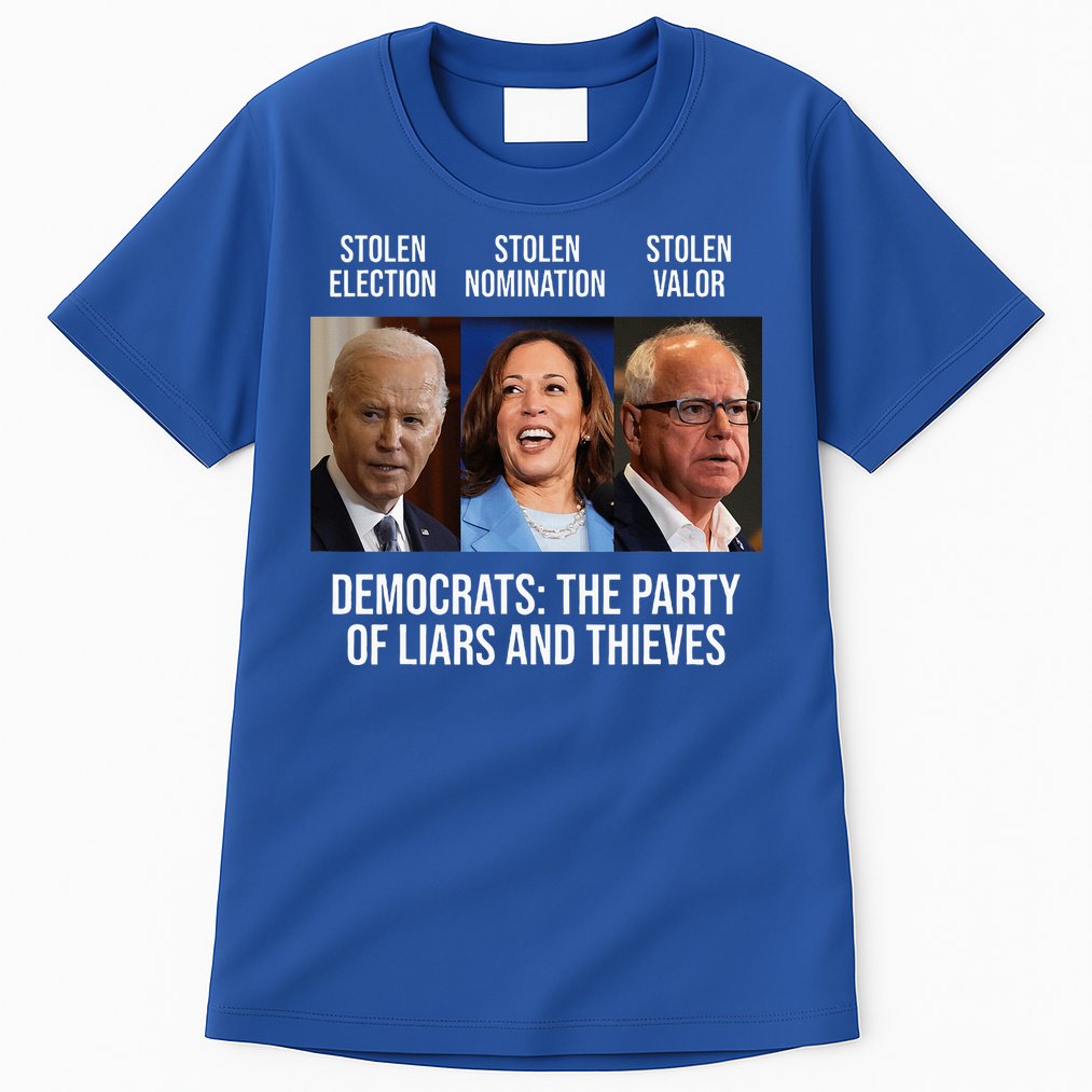 The Party Of Liars And Thieves Anti Biden Harris Walz Tall T-Shirt