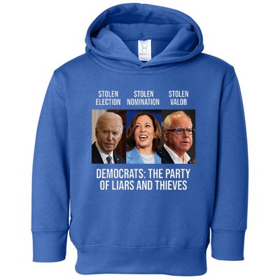 The Party Of Liars And Thieves Anti Biden Harris Walz Toddler Hoodie