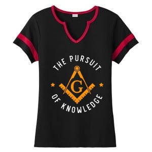 The Pursuit Of Knowledge Mason Fraternal Smib Freemason Ladies Halftime Notch Neck Tee