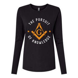 The Pursuit Of Knowledge Mason Fraternal Smib Freemason Womens Cotton Relaxed Long Sleeve T-Shirt