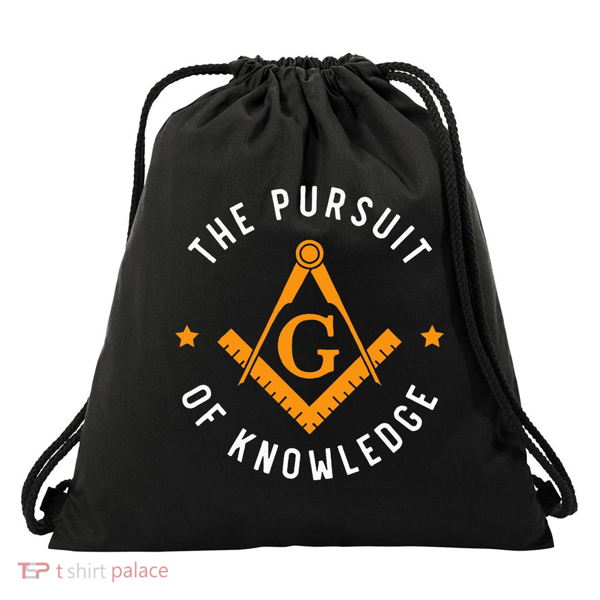 The Pursuit Of Knowledge Mason Fraternal Smib Freemason Drawstring Bag