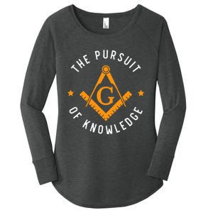 The Pursuit Of Knowledge Mason Fraternal Smib Freemason Women's Perfect Tri Tunic Long Sleeve Shirt