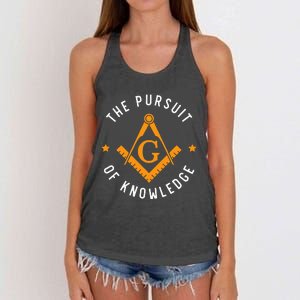 The Pursuit Of Knowledge Mason Fraternal Smib Freemason Women's Knotted Racerback Tank