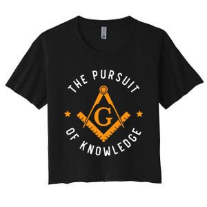 The Pursuit Of Knowledge Mason Fraternal Smib Freemason Women's Crop Top Tee