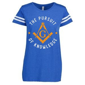 The Pursuit Of Knowledge Mason Fraternal Smib Freemason Enza Ladies Jersey Football T-Shirt