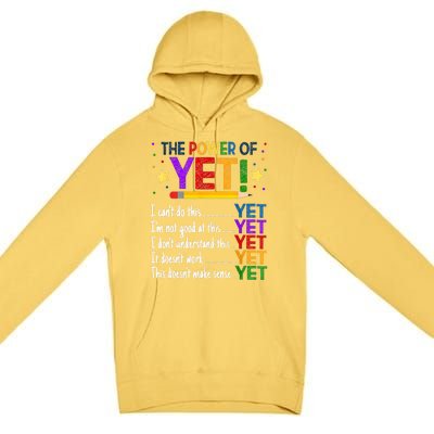 The Power Of Yet Growth Mindset Funny Teacher Premium Pullover Hoodie